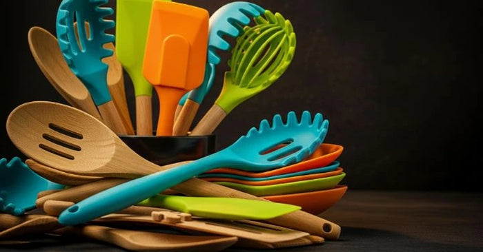 Cooks Boutique Silicone Wooden Utensils