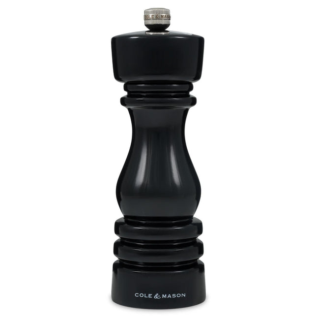 Cooks Boutique Pepper Mill Cole & Mason London Gloss Black  180mm Pepper Mill H233097