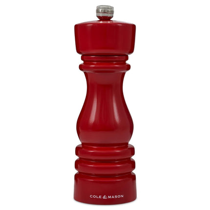 Cooks Boutique Pepper Mill Cole & Mason London Gloss Red 180mm Pepper Mill H233100