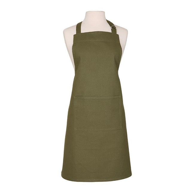 Cooks Boutique Aprons Dexam Love Colour Adult Cotton Apron Olive Green 16150510