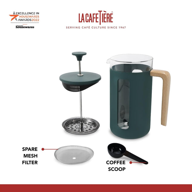 Cooks Boutique Cafetieres La Cafetiere Pisa 3 Cup Cafetiere 350ml Green LCPISA3CPGRNW