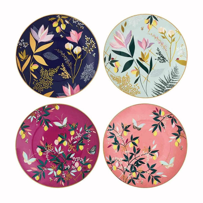 Cooks Boutique Cake Plates Sara Miller Chelsea Collection Birds Cake Plates, Dia.20cm, Assorted, Set of 4 SMO78964-XG