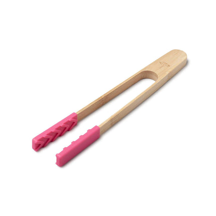 Cooks Boutique Tongs Zeal Bamboo Tongs with Silicone Ends Neon Pink J360H