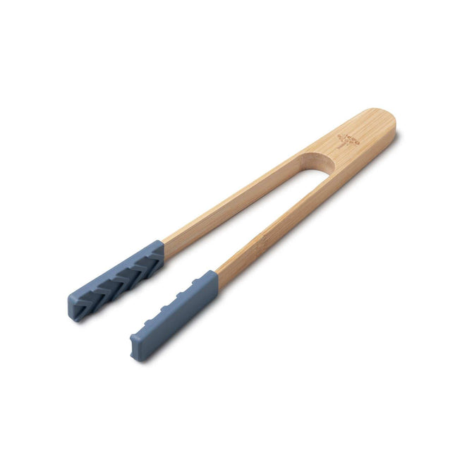 Cooks Boutique Tongs Zeal Bamboo Tongs with Silicone Ends Provence Blue J360K