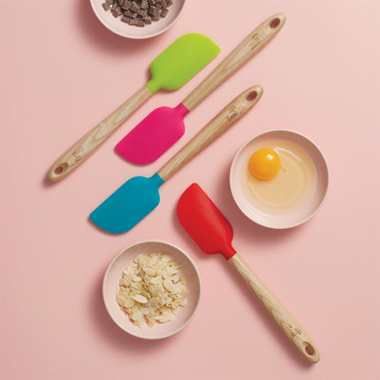 Cooks Boutique Spatulas Zeal Large Spatula Spoon w/ Ash Wood Handle Aqua J362A