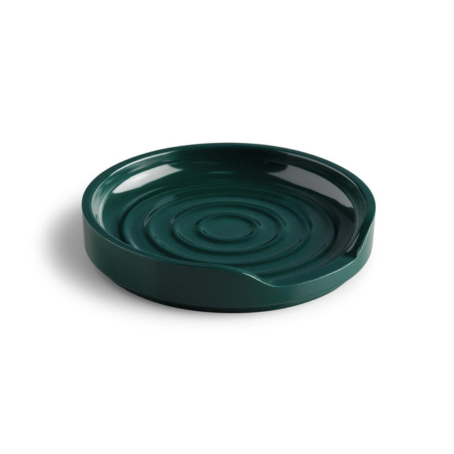 Cooks Boutique Spoon Rests Zeal Round Melamine Spoon Rest, Forest Green G280F