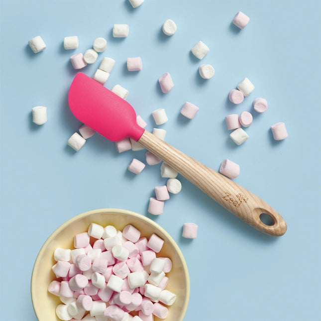 Cooks Boutique Spatulas Zeal Small Spatula Spoon w/ Ash Wood Handle Neon Pink J361H